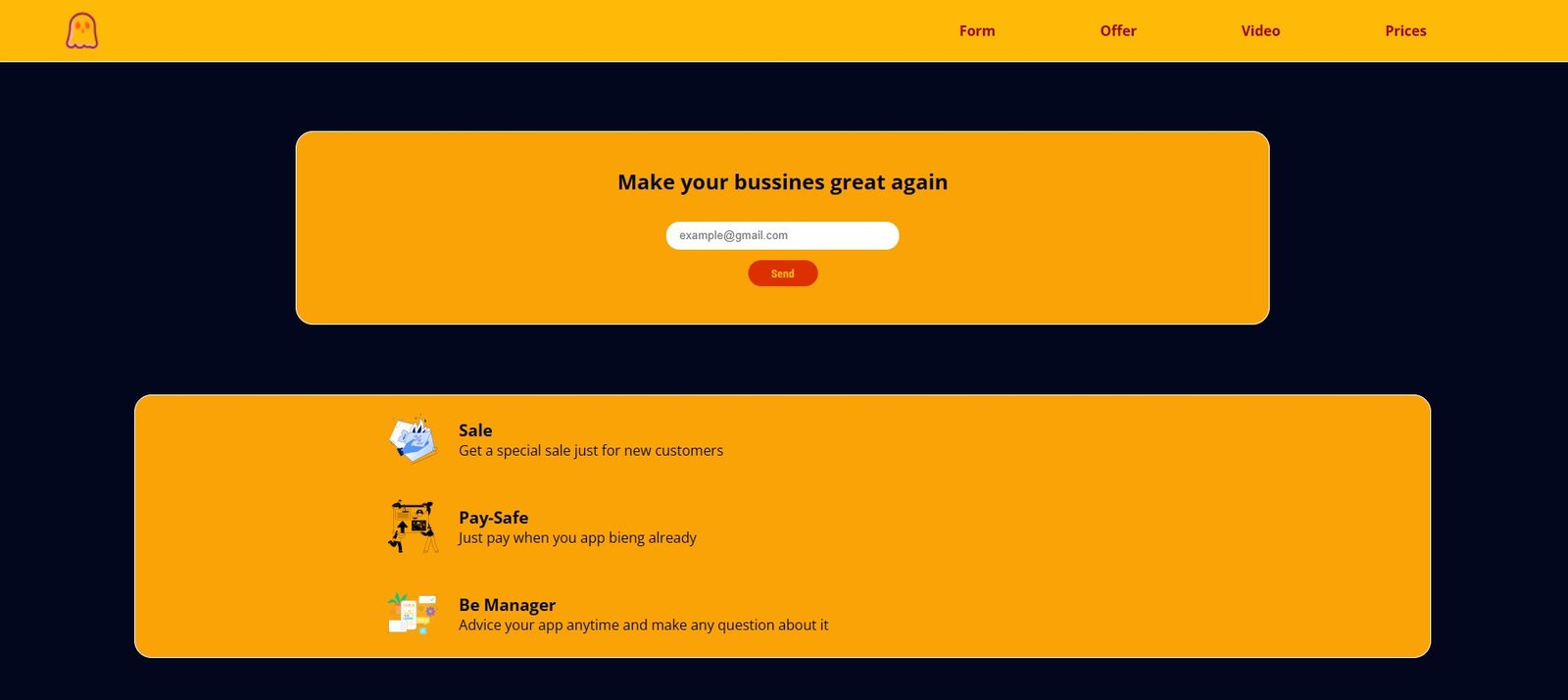 an image of a bussines landing page